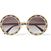 Dolce & Gabbana Crystal-embellished Round-frame Gold-tone Sunglasses