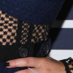 Nicole Lapin on Bravo's "Watch What Happens Live" wearing a Self-Portrait Hazel Lace Mesh Mini Dress with a pair of point-toe Christian Louboutin pumps. She accessorized with gold Pamela Love Five Spike Stud Earrings, a the EF Collection 14k White Gold Pave Gold Diamond X Ring and the sassy Nora Kogan WTF Signet Ring.