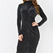 Lasula Black Lurex Long Sleeved Twist Front Midi Dress as seen on Faryal Makhdoom